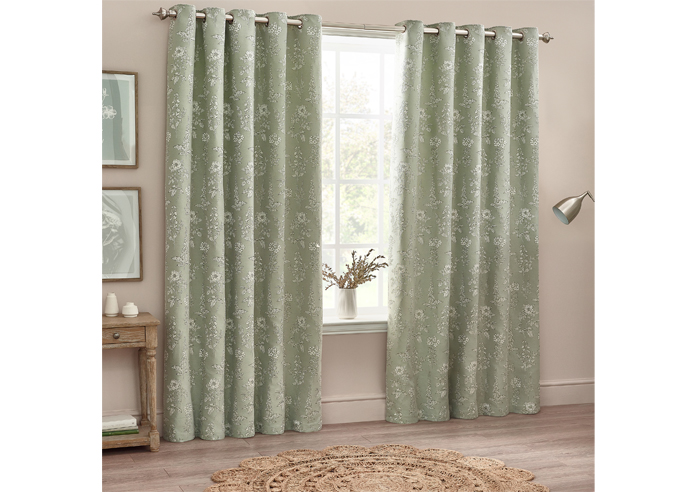 Sophia Eyelet, Sage - Ready Made Curtains - Image 7